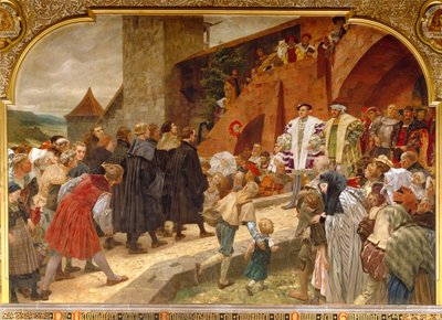 Philip the Magnanimous Welcoming the Reformers to a Religious Debate in 1529 by Peter Johann Theodor Janssen
